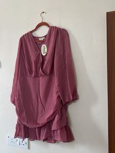 Chic Pink Ruffle Mini Dress