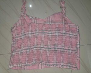 Pink Plaid Cami Top