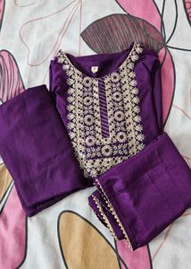 Embroidered Purple Kurta