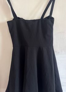 Chic Black Mini Dress with Tie Front