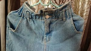 denim skirt with side slits