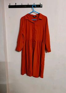 Rust Orange Shirt Dress