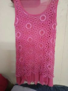 Pink Lace Sleeveless Top