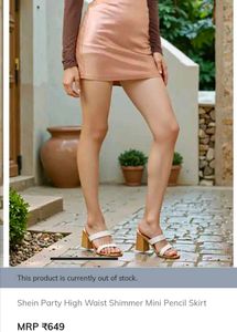 Gold Shimmer Party Mini Skirt Shein