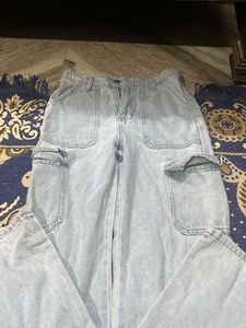 Light Wash Cargo Jeans
