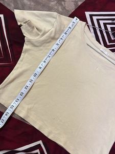 Cream Crew Neck T-Shirt