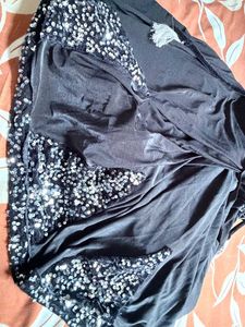 Sparkling Black Sequins kids saree