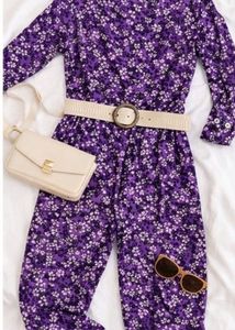 Purple Floral Jumpsuit 💜