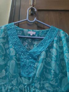 MAX kaftan style semi sheer sequin top