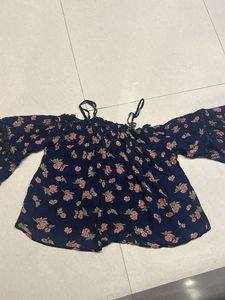 Off-Shoulder Floral Print Top