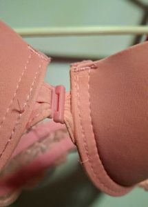 Pink Lacey Front Closure Push Up Bra