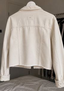 ONLY Cream Denim Cropped Jacket
