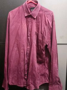 Maroon Casual Button-Up Shirt