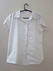 Classic White Short Sleeve Button-Up Shirt