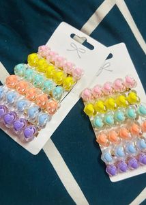 Cute Heart Hair Clips - Set of 10