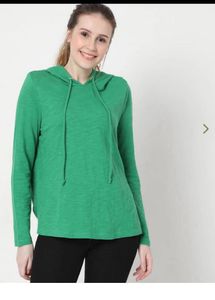Vero Moda Green Hooded Long Sleeve T-Shirt