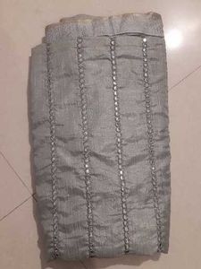 Silver Mirror  Saree