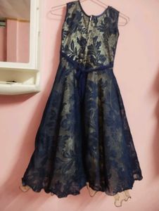 Elegant Blue Floral Gown
