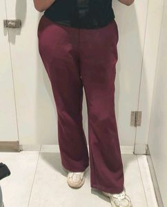 Maroon Flared Trousers