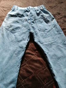 Light Wash Denim Wide Leg Jeans