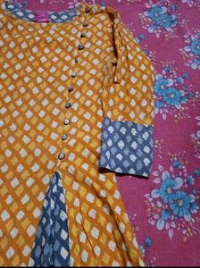 3 Ladies Kurtas - Orange, Floral, Yellow/Blue