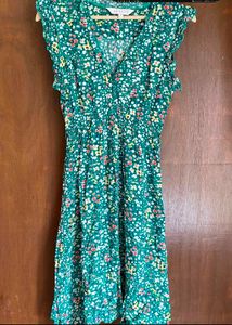 Green Floral Mini Dress