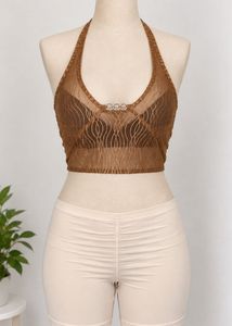 Sheer Halter Neck Crop Top