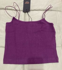 ONLY Casual Sleeveless Solid WomenPurple Top