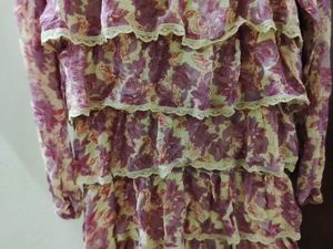 Bohemian Floral Ruffle Dress
