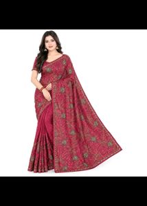 Embroidered georgette shiffon Saree n blouse 🇱🇻