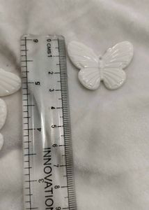 50 Pis Butterfly Charm White Colour