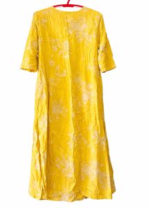Vibrant Yellow Printed Kurta