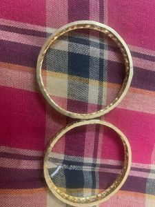Elegant Gold Tone Bangles with Stone Accents