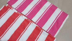 Striped Beach Towels - Pink &amp; Orange