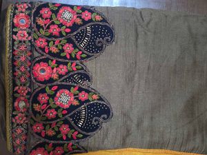 Embroidered Cotton Silk Saree
