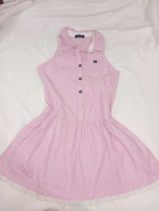 Pink Striped Sleeveless Dress