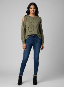 primark Distressed Cold Shoulder Top
