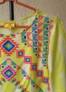 Cotton Top With Beeds Work
