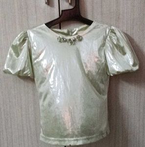 Sparkly Puff Sleeve Top