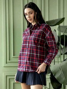Red &amp; Blue Plaid Button-Up Shirt