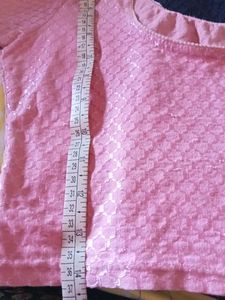 Sparkling Navy Blue +pink Blouse