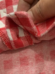 Red Gingham Kurta with Cherry Applique