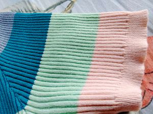 Retro Rainbow Stripe Knit Top