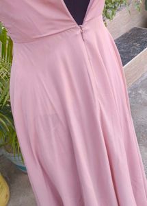Elegant Pink Maxi Dress with High Slit