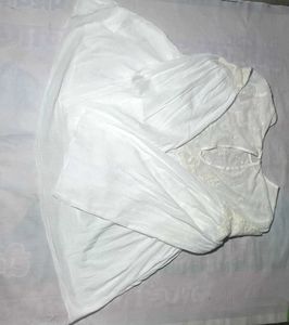Women's White Embroidered Boho Top with Light Blue