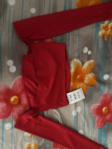 Red Off-Shoulder Crop Top