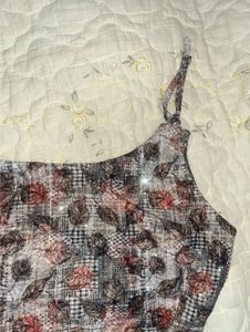 Floral Print one shoulder tie-up Kurti