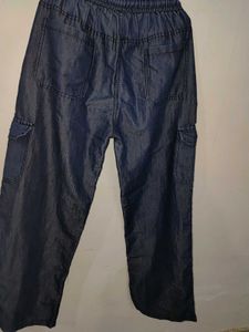 Stylish Blue Cargo Denim Pants