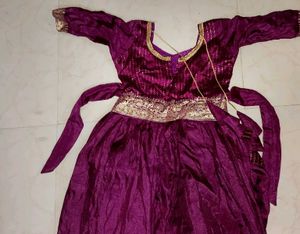 Beautiful Purple Saree Dress for 12-14 year girl