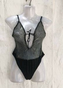15286. Vintage Black &amp; Grey One-Piece Swimsuit